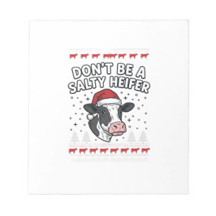 Bloc-note Génie de Noël Vache Drôle Gravure Vintage