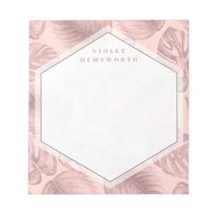 Bloc-note Géométrique tropicale rose
