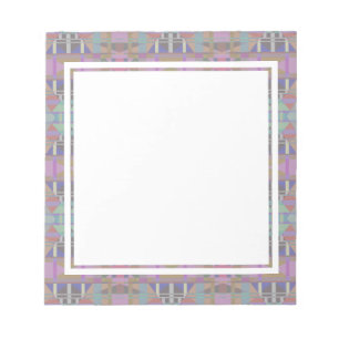 Bloc-note Géométrique vert violet rose