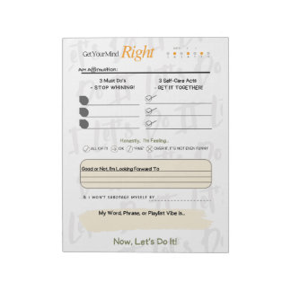 Bloc-note Get Your Mind RIGHT – 5-Minute Journal Notepad