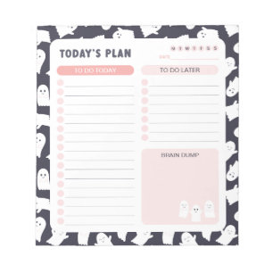 Bloc-note Ghosts convivial Halloween Daily To Do List Planne