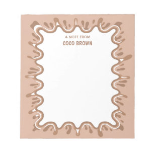 Bloc-note Giclée de milkshake au chocolat marron personnalis