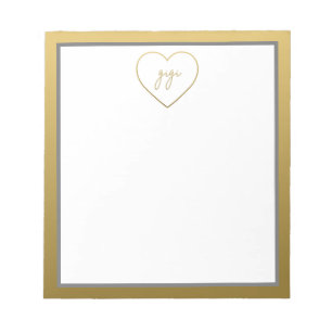 Bloc-note Gigi Elegant Golden Gradient Heart Grandma Cadeau