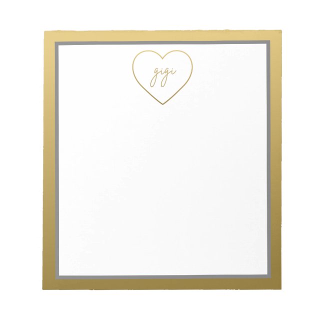 Bloc-note Gigi Elegant Golden Gradient Heart Grandma Cadeau (Devant)