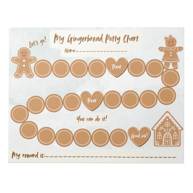 Bloc-note Gingerbread Potty Training Chart Notepad (Devant)