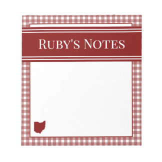 Bloc-note Gingham Rouge Ohio