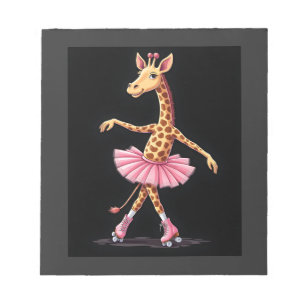 Bloc-note Girafe sur des patins à roulettes en justaucorps t