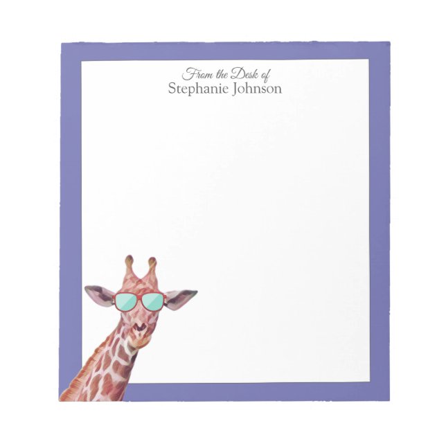Bloc-note Giraffe Peri Violet Monogramme De la part de   (Devant)