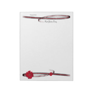 Bloc-note Girly Red Gerber Daisy Photos Flourish Borders
