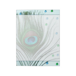 Bloc-note Glam Peacock Feather Turquoise