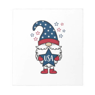 Bloc-note Gnome Patriotique USA Étoile Vectorielle Conceptio