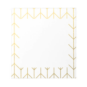 Bloc-note Gold Chevron White Arrière - plan Modern Chic