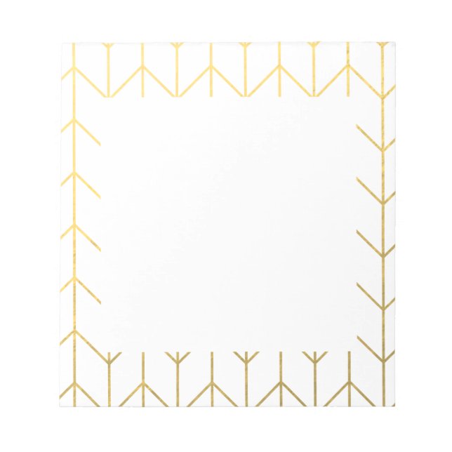 Bloc-note Gold Chevron White Arrière - plan Modern Chic (Devant)