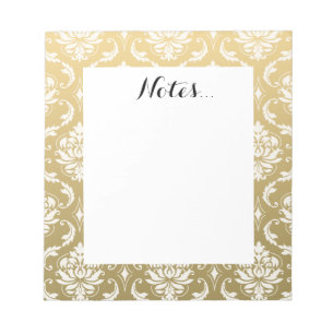 Bloc-note Gold et White Classic Damask