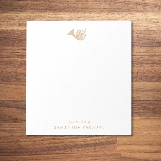 Bloc-note Gold French Horn Simple Elegant Music Enseignant (Créateur téléchargé)