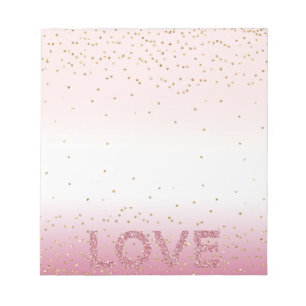 Bloc-note Gold Glitzy Sparkle Confetti Rose Parties scintill