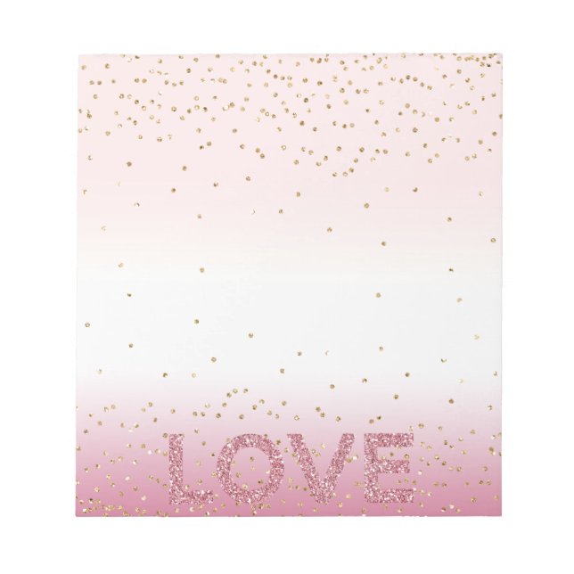Bloc-note Gold Glitzy Sparkle Confetti Rose Parties scintill (Devant)
