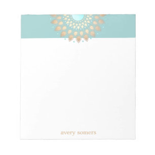 Bloc-note Gold Lotus Flower Mandala Notepad