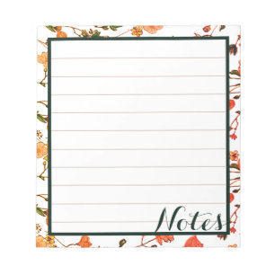 Bloc-note Gold Rose & Forest Green Calligraphie Elégant Line