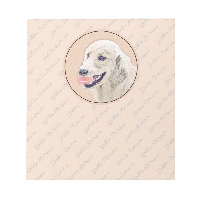 Bloc-note Golden Retriever avec Tennis Ball Peinture Chien A (Devant)