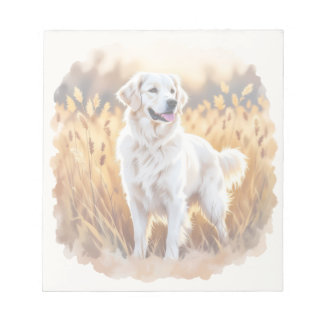 Bloc-note Golden Retriever blanc Chien