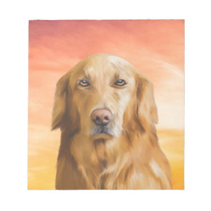 Bloc-note Golden Retriever Dog Water Color Art Peinture à l'