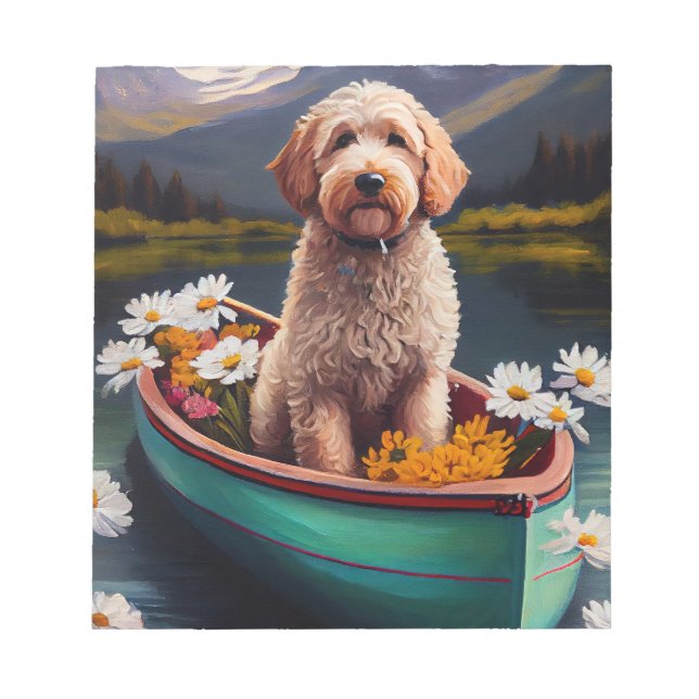 Bloc-note Goldendoodle on a Paddle : Une aventure Pittoresqu (Devant)