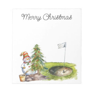 Bloc-note Golfer Snowman dans le terrain de golf