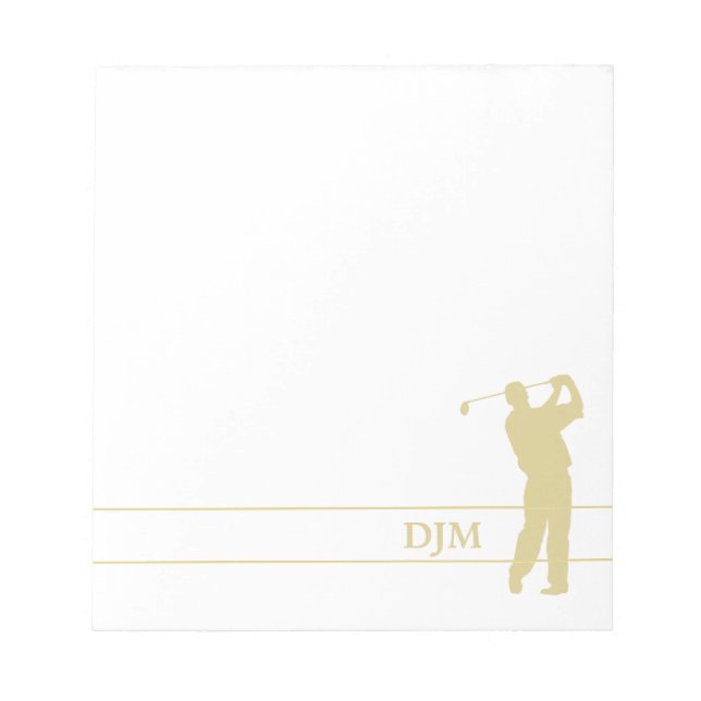 Bloc-note Golfeur Silhouette Monogram Gold (Devant)