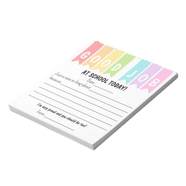 Bloc-note Good Job At School Today Brag Notes (Tourné)