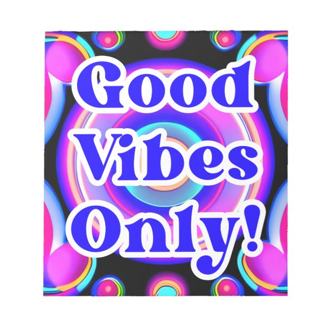 Bloc-note Good Vibes seulement ! Neon Colours 80s 90s AI Des (Devant)
