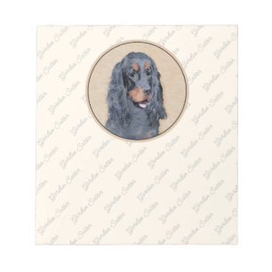 Bloc-note Gordon Setter Peinture - Joli art original chien