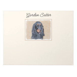 Bloc-note Gordon Setter Peinture - Joli art original chien