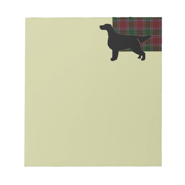 Bloc-note Gordon Setter Silhouetted sur Clan Gordon Tartan (Devant)