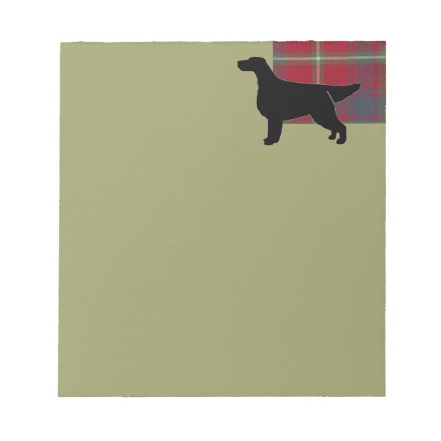 Bloc-note Gordon Setter Silhouetted sur Clan Gordon Tartan (Devant)