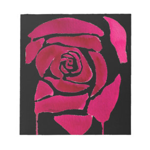 Bloc-note Gothique abstrait rose aquarelle art original