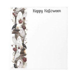 Bloc-note Gothique Halloween Fantôme Squelettique & Floral S