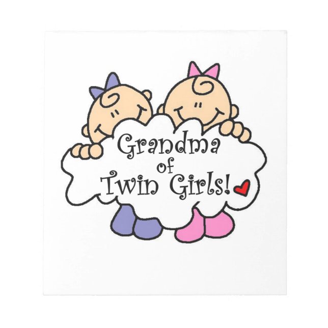 Bloc-note Grand-mère de jumeaux cadeaux de filles (Devant)