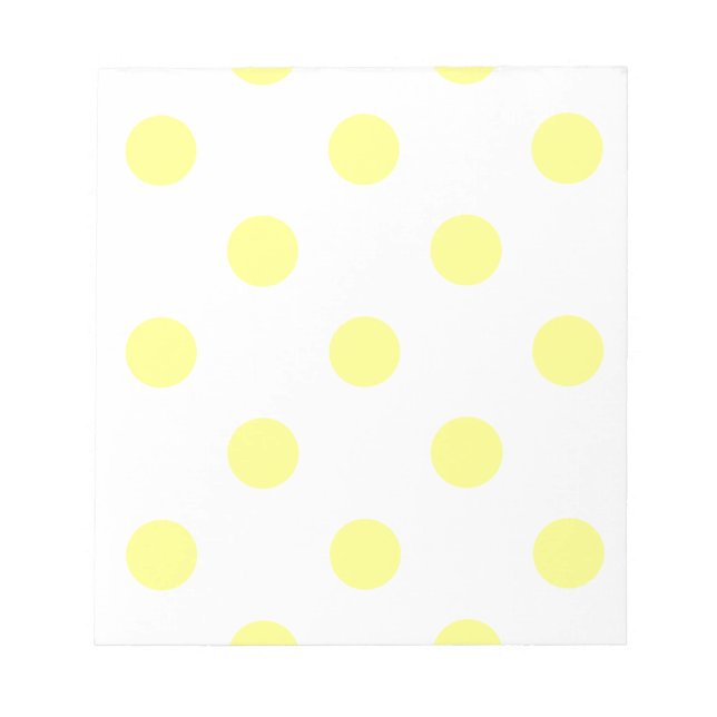Bloc-note Grand Pois - Jaune sur Blanc (Devant)