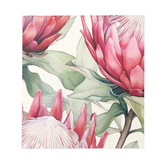 Bloc-note Grand Protea sud-africain rose vibrant (Devant)