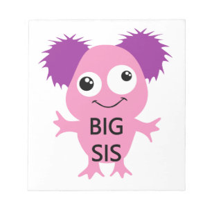 Bloc-note Grand Soeur Rose Monster