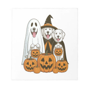 Bloc-note Grande Pyrenees Chien Fantôme Sorcière Halloween A