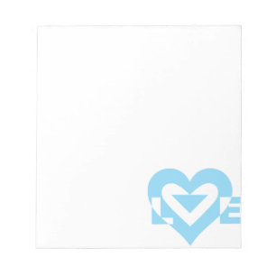 Bloc-note Graphique d'amour cool, Bleu