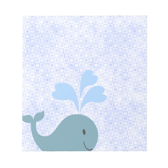 Bloc-note Graphique de baleine bleue mignonne (Devant)