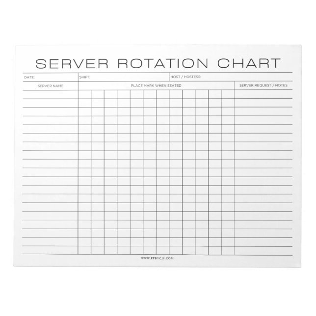 Bloc-note Graphique de décalage de rotation du serveur de re (Devant)