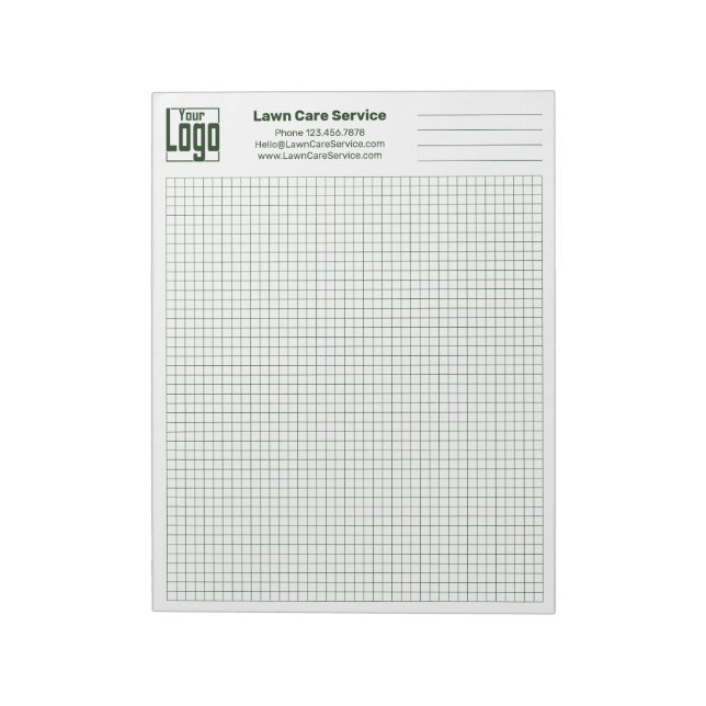 Bloc-note Graphique de grille du logo de l'entreprise (Tourné)
