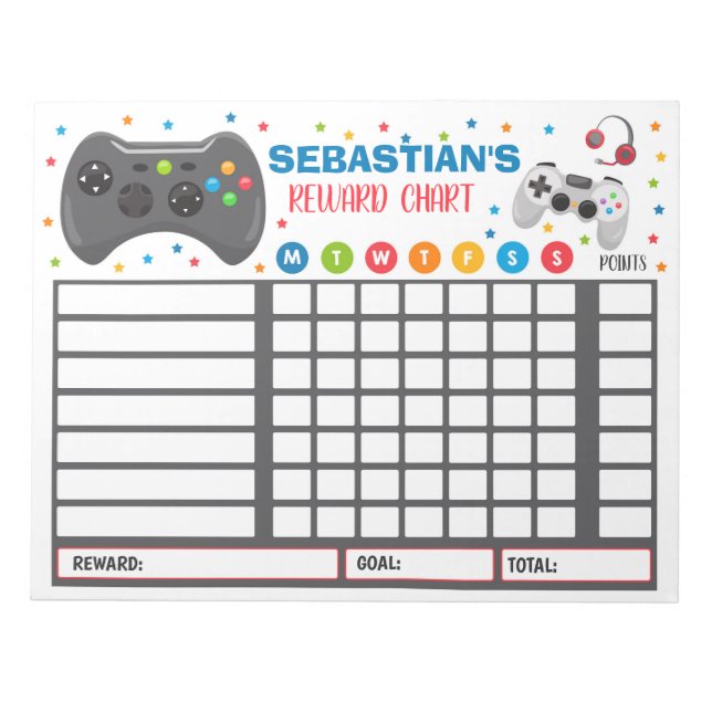 Bloc-note Graphique de récompenses Jeu vidéo Personnalisé Gr (Devant)