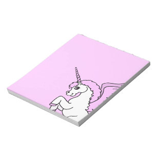 Bloc-note Graphique rose et blanc de licorne