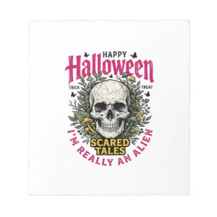 Bloc-note Graphisme d'alien crâne Halloween vintage pour T-s