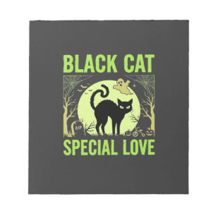 Bloc-note Graphisme d'amour spécial chat noir Halloween